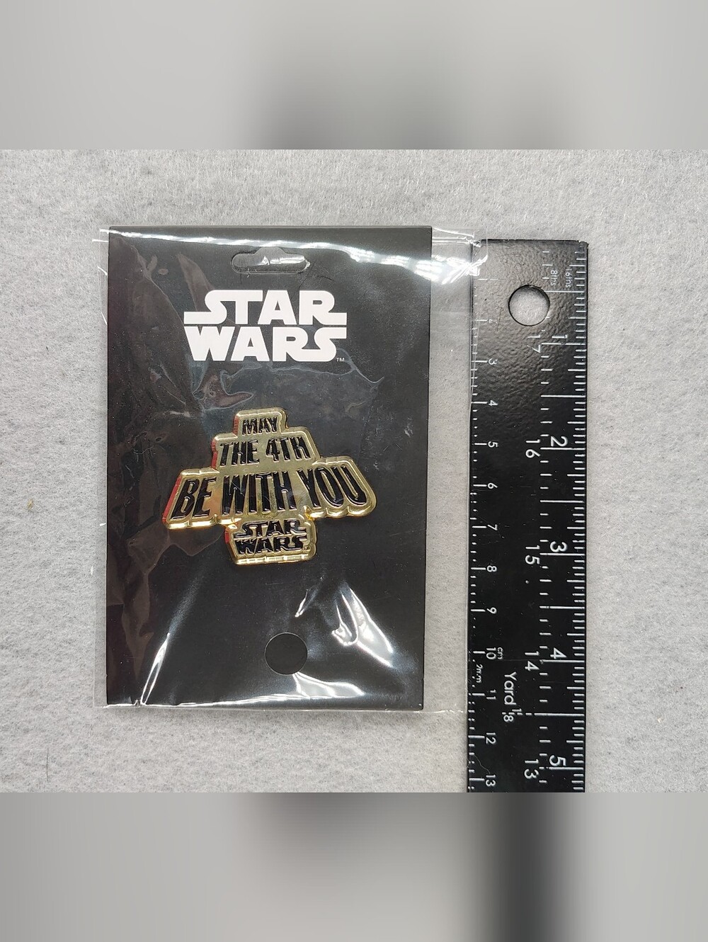 Star Wars Gold and Black "May The 4th Be With You" Pin